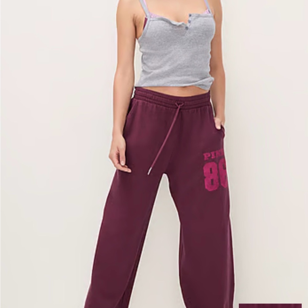 PINK Victoria's Secret Maroon Track Pants